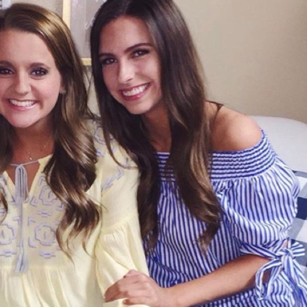 Blue + white striped blouse